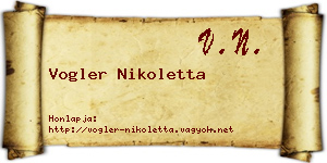 Vogler Nikoletta névjegykártya